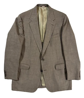 vintage 80s mens brown Cricketeer blazer jacket sport suit coat two button 42 L - Image 1 of 4