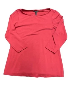 Eileen Fisher Women XS Bateau Neck Top Red Burnt Orange Madrn Viscose Jersey - Picture 1 of 10