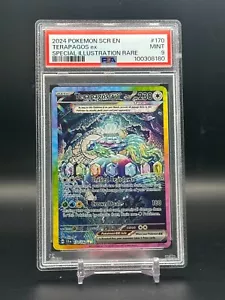 PSA 9 MINT Terapagos EX Stellar Crown Full Art Holo Pokemon Card #170/142 - Picture 1 of 2