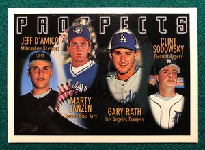 1996 Topps Jeff D'Amico Marty Janzen Gary Rath Clint Sodowsky #429 Rookie RC NM