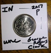  2017 - P Mint - UNC - George Rogers Clark - Indiana Quarter + Coin Holder!