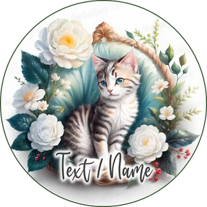 Cat Cake Topper Party Decoration Edible Birthday Gift Custom Personalised Kitten - Picture 1 of 10