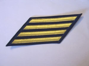 USCG SERVICE HASHMARKS - 16 YEARS SERVICE E1-E6 GOLD ON BLUE MATERIAL NEW - Picture 1 of 1