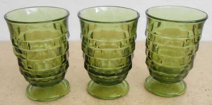 Vintage Whitehall Avocado Grün 3,75" Hohe Becher von Colony Glas 3er Set - Bild 1 von 7