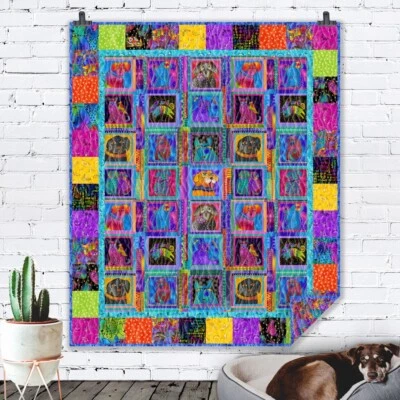 CLOTHWORKS Laurel Burch***KINDRED CANINES~PUPPY LOVE***QUILT KIT