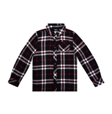 Camisa AIRWALK Botones XLarge Negra Borgoña Cuadros Manga Larga Franela NUEVA CON ETIQUETAS Foto 1 de 2