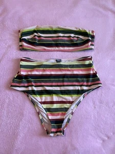 AERIE Women’s Bandeau Bikini Set Size Large - Picture 1 of 5