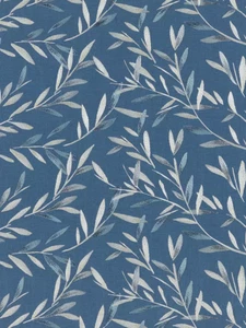 John Lewis Langley Leaf Fabric Navy 2m RRP £35m - Picture 1 of 13