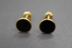 Pendientes de 14 quilates de rosca de oro amarillo macizo - Imagen 1 de 6