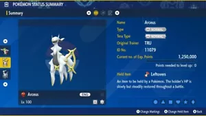 No Brillante 6IV XXXL EV Entrenado Alegre TRU Arceus Pokemon Escarlata/Violeta Hogar - Imagen 1 de 5