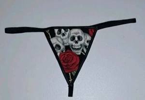 Roses & Skulls Woman G-string sexy underwear (size: large) - Picture 1 of 10
