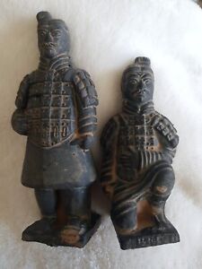Lovely Chinese Terracotta Vintage Warriors x 2 