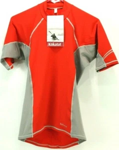 Kokatat Hemd Rash Guard Herren Gr. Small Chili & Grau SunCore Kurzarm Neu mit Etikett - Bild 1 von 10