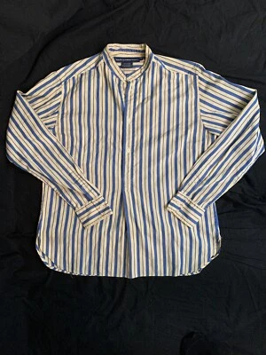 Camisa de vestir Ralph Lauren deportiva para hombre azul marfil a rayas manga larga top 6 pequeña Foto 1 de 4