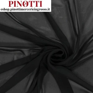 Tessuto Chiffon morbido soffice nero vendita al metro/alto cm 150 - Picture 1 of 1