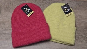 (2 Qty) ART CLASS Kids' One Size Ribbed Fold Over Beanie Hat 3+ yrs - Picture 1 of 3