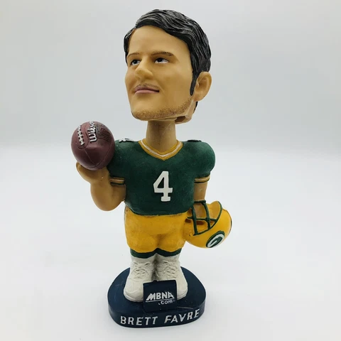 Hand Painted Bobble Head Brett Favre Green Bay Packers Bobble Dobbles MBNA.com Cover