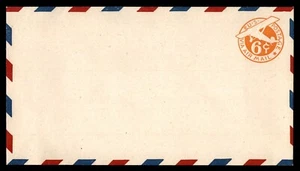MayfairStamps US 6 Cent Air Mail Orange Blue & Red Chevron Mint Stationery Cover - Picture 1 of 2