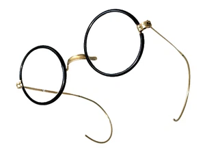 VIN. Prescription - 1/10 12 K GOLD FILLED BRASS 1.5" ROUND FRAMED 1900's W/Case - Picture 1 of 7