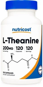 Nutricost L-Theanine 200mg, 120 Capsules, Double Strength - Non-GMO, Gluten Free - Picture 1 of 5