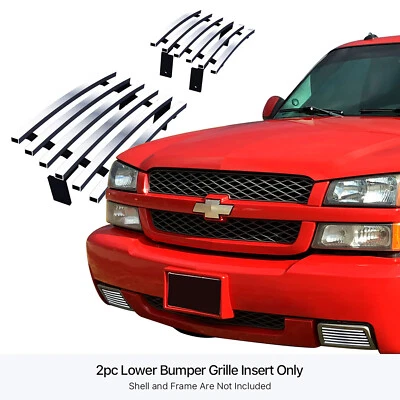 Se adapta a Chevy Silverado 1500 SS 2003-2006 parachoques acero inoxidable cromo rejilla billet Foto 1 de 4