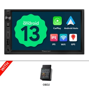 OBD2+ Android Auto 13 Car Play Smart Stereo GPS 7" Tablet Double 2DIN Radio WiFi - Picture 1 of 19