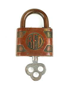 Vintage Eagle Brass ACME RFD Padlock w/ Key Terryville, Conn - Working - Picture 1 of 7