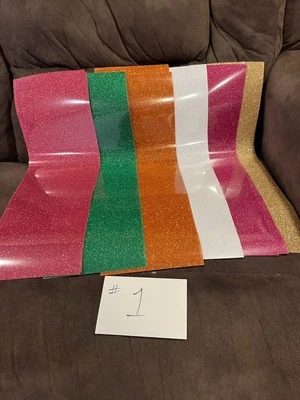 12 SISER Glitter Sheets - Box of HTV Sheets 8" X 24"  Iron-on HTV  - Image 1 of 2