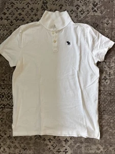 Abercrombie Kids Short Sleeve Collared Shirt Uniform White Sz 17/18 - Picture 1 of 5