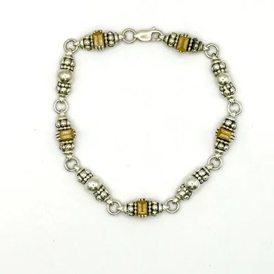 Pulseira de prata citrino caviar Lagos - Imagem 1 de 4