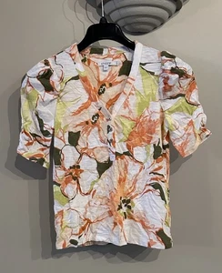 Blusa floral vibrante de Chico's - naranja y verde - Imagen 1 de 3