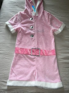 ISCREAM Plush Romper Youth Girls Santa’s favorite pink hoodie Size Large 14 - Picture 1 of 10