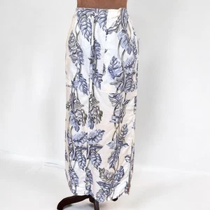 NALU Wahine Hawaiian Luau Cotton Blend Midi Skirt Drawstring L Pockets Tropical - Picture 1 of 11
