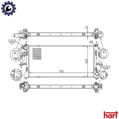 RADIATOR ENGINE COOLING 616 608 FOR FIAT DUCATO/Bus/Van/Platform/Chassis 2.0L - Image 1 of 4