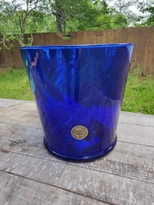 Enviroments St. Moritz Cobalt Recycled Glass Champagne Ice Bucket Wine 8.5" Tall - Picture 1 of 6