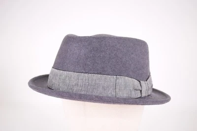Sombrero/Fedora Wigens Nuevo con Etiquetas 100% Lana Gris Diamante *Talla: Grande, 59, 7 y 3/8ths*  Foto 1 de 4