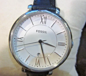 Orologio Fossil Jacqueline uomo ES3972 tono argento data cinturino pelle - Foto 1 di 9