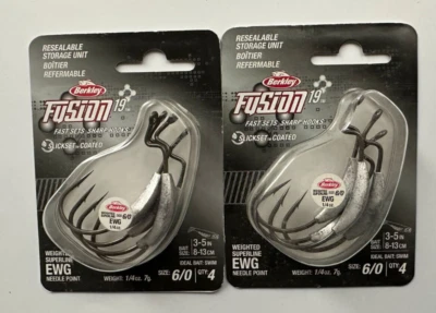 (Lote de 2) Ganchos de pesca Berkley Fusion19 Superline EWG Swimbait 6/0 ponderados Foto 1 de 2