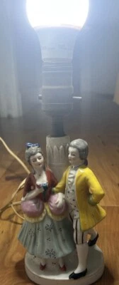 Vintage French Style porcelain figurine lamp Occupied japan Works - Image 1 of 4