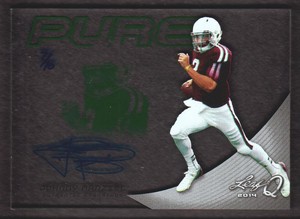 2014 Leaf Q Football Pure AUTO Green #P-JM2 Johnny Manziel 7/10 CLEAR PLASTIC