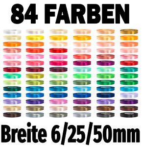 Ruban satin 50mm/5m 84 couleurs 0,32 €/m Dekoband Geschenkband Fixation DECO