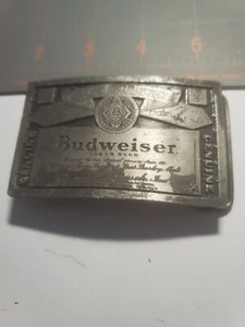 Vintage Budweiser Logo King of Beers Brass Belt Buckle - Picture 1 of 2