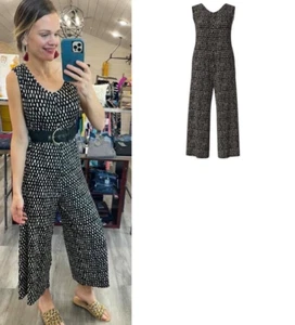 NEU LulaRoe Natalie ärmelloser Overall mit weitem Bein und Taschen Größe XL BLK und WHT - Bild 1 von 4