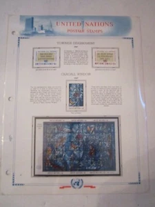1967 - 1969  UNITED NATIONS STAMPS - ALL MINT - HINGED - 12 WHITE ACE PAGES - Picture 1 of 12