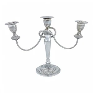 Vintage 1950's Egyptian revival three-arm silver plated candelabra, Falstaff - Picture 1 of 13