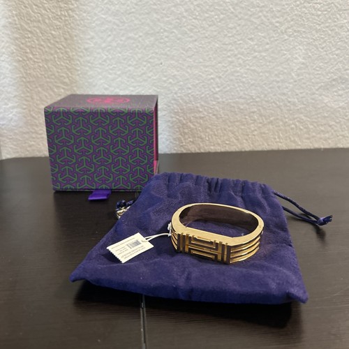 TORY BURCH Tori Burch Fitbit Bracciale a Cerniera Tono Oro Nuovo in Scatola con Etichette Borsa