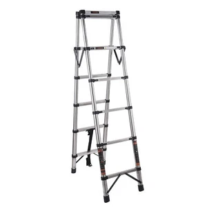 Portable Foldable 8.5 Ft Telescoping Ladder, A Frame Extension Ladder - Picture 1 of 12
