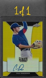 2018 Leaf Metal Draft COLE ROEDERER Gold Prismatic Auto RC 1/1 Cubs - Picture 1 of 1