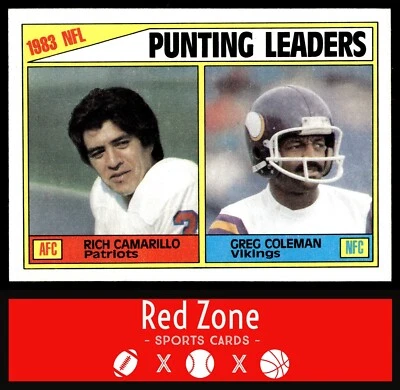 1984 Topps - #207 Punting Leaders (Camarillo / Coleman) EX+ NM - Image 1 of 2