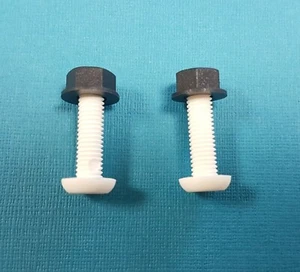 White Nylon Plastic Car Number Plate Fixing 4 Pack, Nut & Bolt, M6 25mm Screw - Picture 1 of 4